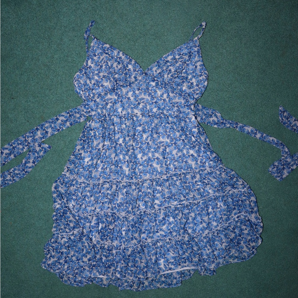 Blue Floral Mini Dress